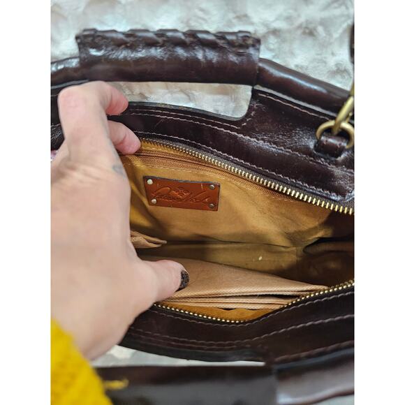 Patricia Nash Ovodda Leather Satchel Bag- duster bag included - Picture 8 of 10